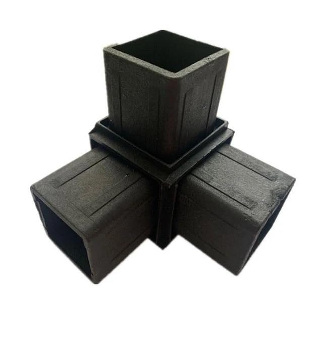 4/8 Uds 40X40 tubo cuadrado conector de tres vías tubo de plástico aleación de acero inoxidable conexión de carga cuadrada accesorios de barandilla (Size : 8PCS)