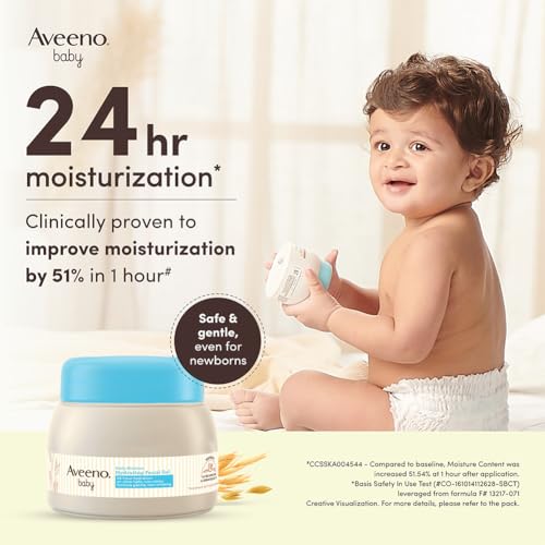 Image of Aveeno Baby Daily Moisture Hydrating Facial Gel (Cream) 60g I Ultra-light | 24 hours moisturisation Face cream | Triple oat extract & avocado oil I Paediatrician recommended (Pack of 4)