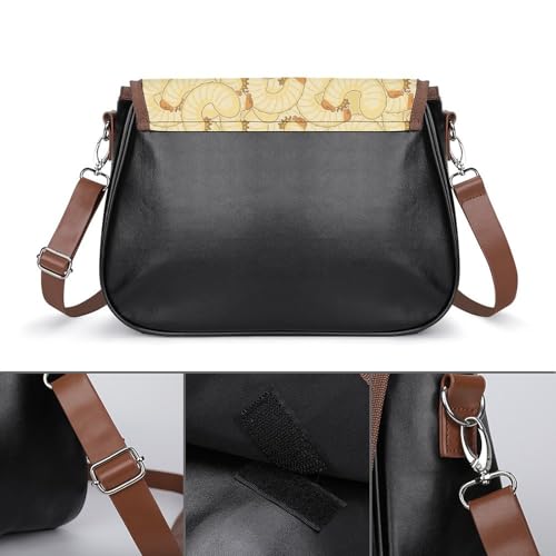 Maggot Beetle Larva Crossbody Bag Anti-Theft Side Shoulder Bags Adjustable Leather Messenger Bag Unisex3