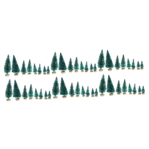 ABOOFAN 102 peças mini estatuetas de árvore de Natal árvores de Natal decorativas estatueta de árvore de Natal pequena árvore de Natal criança bambu árvore pequena