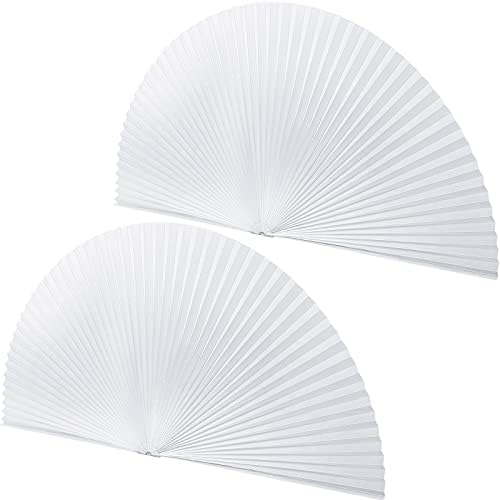 Fainne 2 Pcs 36″ x 72″ Arch Half Circle Window Shades Window Pleated Blinds Light Filtering Pleated Fabric Shade Arch Window Shade Blackout for Half Moon Arch Windows, Easy to Cut and Install (White)