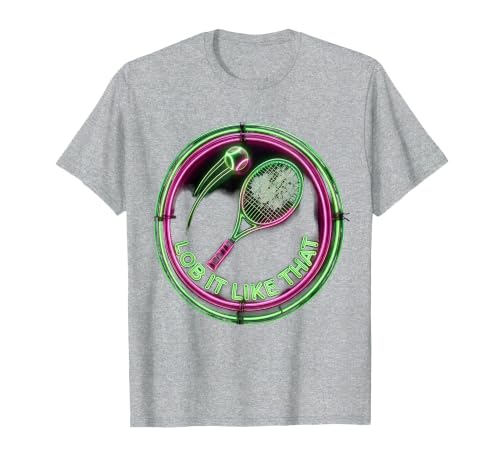Lob It Like That Tennis Graphic Design T-Shirt, Men, Heather Grey, Large