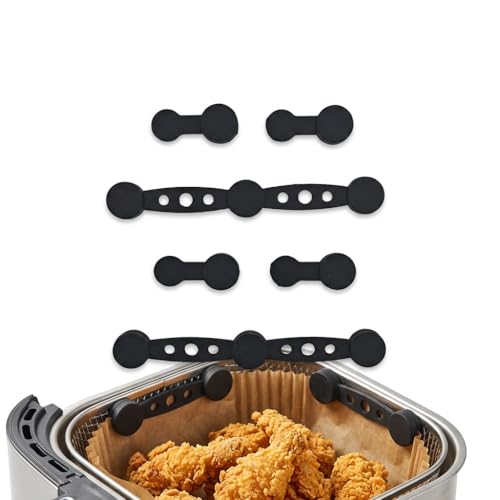 Air Fryer Magnets for Parchment Paper 6Pcs Silicone Magnets for Air Fryer Liners Strong Hold Magnets for Air Fryer Accessories Reusable Parchment Paper Liners Essential Air Fryer Accessory