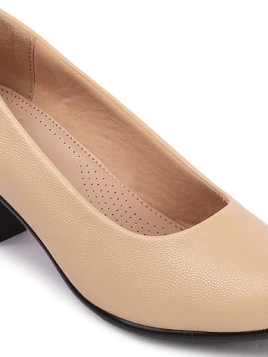 Image of Carlton London Women Comfortable Block Heel Pointed Toe Slip On Fashion Shoes for Daily use, Office use, Casual use