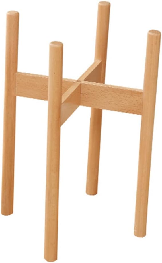 Sturdy Wooden Plant Stand for Indoor Balcony Use Flower Pot Rack Solid Wood Construction No Assembly Required for and More Wood Medium