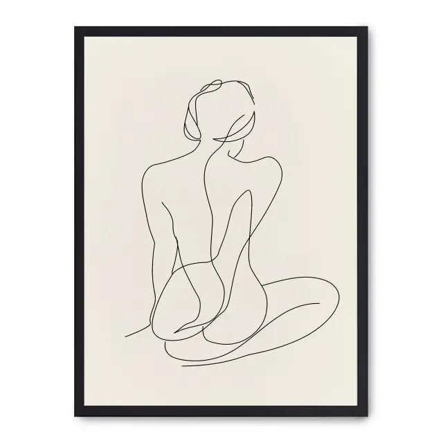 Cuadro woman line art xv decoration murale salon moderniser mur blanc