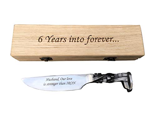6 year anniversary, railroad spike knife, 6th anniversary, 6th anniversary gift for him, iron gift for him, iron anniversary gift for him