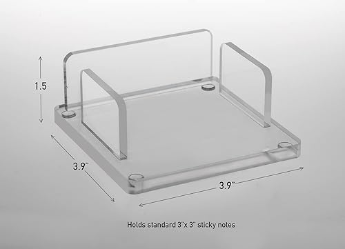 Miniatura 2 de Kantek Dispensador de notas adhesivas acrílicas, 3.9 pulgadas de ancho x 3.9 pulgadas de profundidad x 1.5 pulgadas de alto, transparente