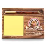 Social Worker Gift Sticky Note Holder, Social Work Appreciation Week Gifts, School Social Worker Teacher Thank You Gifts, Social Worker Graduation Gift Self-Stick Note Pad Holders TZP57