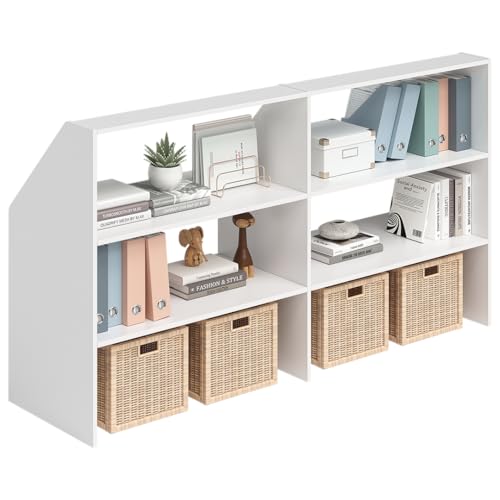 Bellamio Aland Dachschräge Regal in weiß – offener Dachschrägenschrank mit 6 Fächern – Bücherregal/Kleiderschrank – platzsparender Stauraum für schräge Wände – Nischenschrank 100x179x50 (HxBxT) Bellamio Aland Dachschräge Regal in weiß – offener Dachschrägenschrank mit 6 Fächern – Bücherregal/Kleiderschrank – platzsparender Stauraum für schräge Wände – Nischenschrank 100x179x50 (HxBxT)