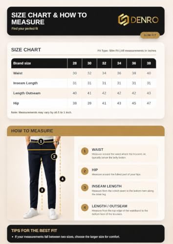 Image of DENRO Men's Slim Fit Cotton Stretch Trousers | Smart Casual & Workwear Pants for Office Use | 98% Cotton 2% Spandex Fabric | Mid-Rise Tailored Fit | Sizes 28-38