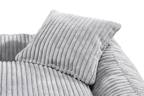 Gutekissen Hundebett aus weichem Material, gefüllt mit Polyurethanschaumstoff, Geripptes Material, schmutzabweisend, Farb- und Größenwahl, inklusive kleines Kissen. (XS - 55x45, Beige)