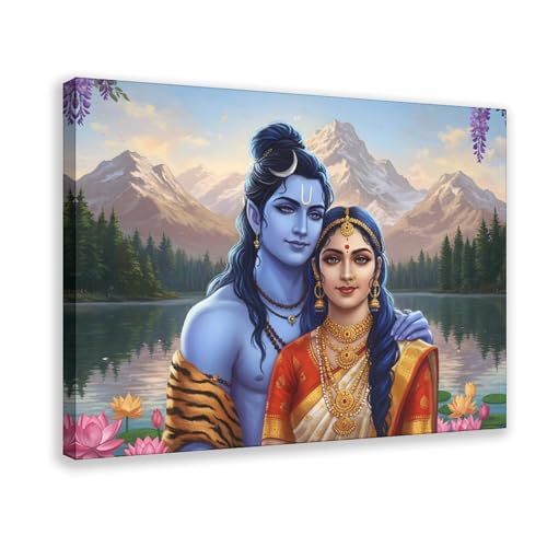 Poster vintage Shiva et Parvati sur toile pour sublimer un mur vide