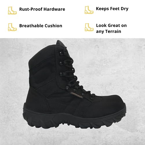 Wolf Work Boot | Insulated Waterproof Canvas | Oil Resistant | Non-Slip Rubber Sole | Padded Ergonomic Collar3