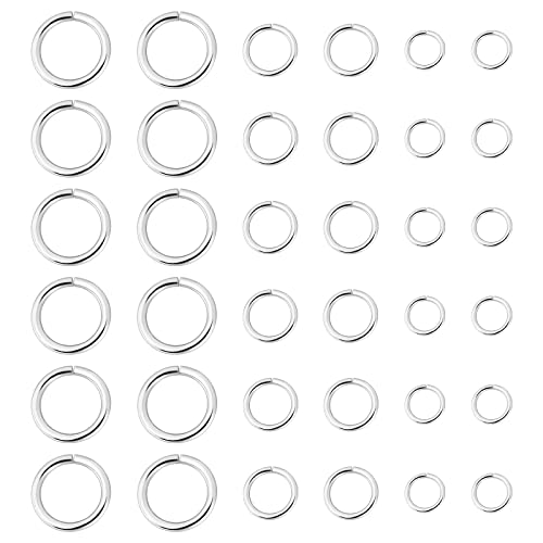 60pcs 925 Sterling Silver Jump Rings 4mm 5mm 6mm Assorted Size Jewelry Jump Rings Open Jump Ring Connectors for Jewelry Making Necklaces DIY Crafting Accessories