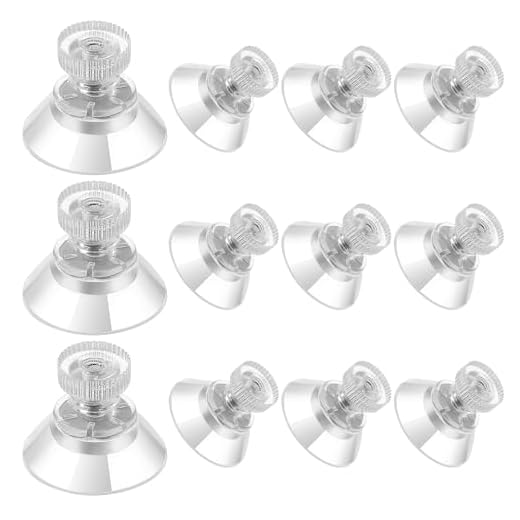 JIEYAO 12 Pack Mini Plastic Suction Cups,25mm/1'' Clear PVC Suction Cup with Screw Small Extra Strong Sucker Suction Cup Glass Suction Holder for Windows Bathrooms Glass Walls Car Sun Shades