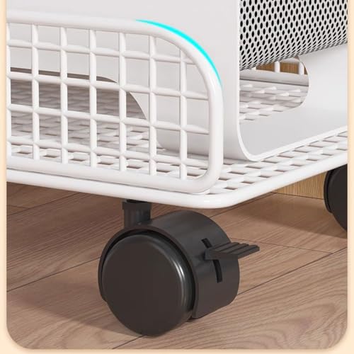 Soporte para CPU con carrito móvil, base para gabinete, con polea, color blanco miniatura 6