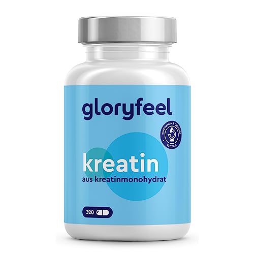 Creatine Capsules 320 Stuks – 3.412 mg Creatine Monohydraat per Dag – 3.000 mg Puur Creatine – Voor Krachttraining – Vegan, Glutenvrij, Laboratorium Getest
