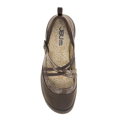 JBU Women's Rome Comfort Casual Classic Cross Strap Mary Jane Flats Fashion Shoes2