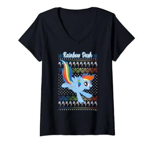 T-shirt My Little Pony de Noël fini les pulls trop chauds avec ce col V Rainbow Dash