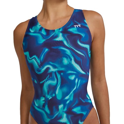 TYR - Women's Waveform Durafast Elite Maxfit One Piece Swimsuit, Blue/Green, 38 by TYR - Image 5