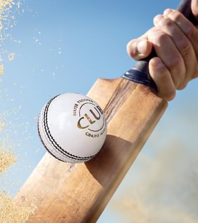 Image of Leather Cricket Ball | Hand Stitched Leather Ball for Practice, Match, and Training | Durable, Water Resistant, Professional Cricket Ball for Club and Academy Use (Pack of 1, White)