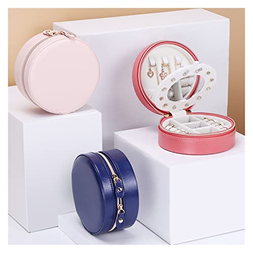 Boîte à bijoux en PU avec miroir intérieur et séparation modulable