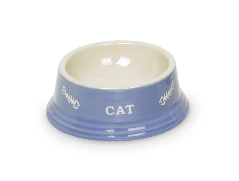 Nobby Cat Ceramic Bowl Diameter 14 x 4.8 cm Light Blue/Beige