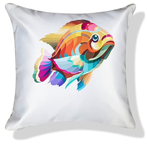 Image of Decorative Satin Sofa Cushion Covers Set of 5, 24 Inch x 24 Inch, Sofa Pillow Cover, Ethnic Festive, Multicolor, Animal Design, Zipper Closure (Herds, 24X24 Inches)