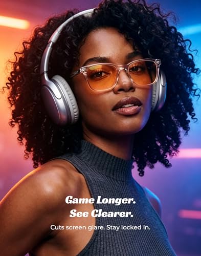 Image of TIJN Premium Blue Light Blocking Glasses for Women Men Computer Gaming Use | Square TR90 Frame Nerd Eyeglasses Anti Blue Ray with Red, Orange, Clear Lens for Computer, Phone, TV and Evening Screen Use