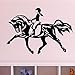 Produktbild nkfrjz Vinyl Wandtattoo Reiten Pferd für mädchen Schlafzimmer wanddekoration Wand-dekor Aufkleber Selbstklebende tapete Aushöhlen Für Haus Blau XL 58 cm X 91 cm