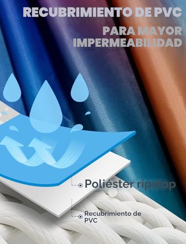 Poncho de lluvia reusable de tejido ripstop con lona protectora multiuso 3