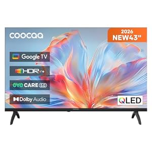 coocaa 43 Zoll Fernseher, 109cm, QLED FHD Smart TV mit Google TV