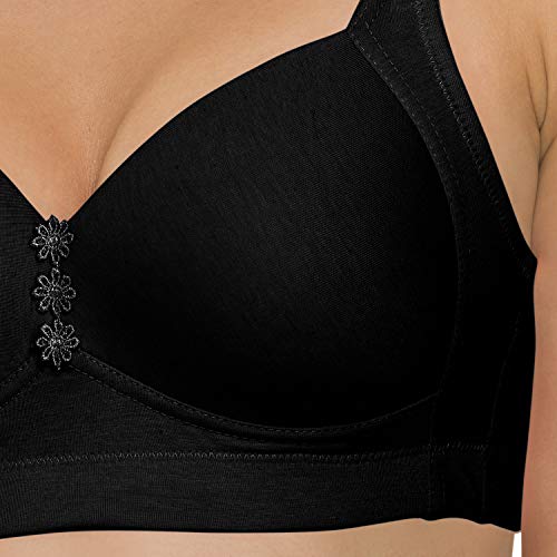 Image of Tweens Lite Wite - Minimiser Medium Padded Cotton Lycra Bra (Plus Size) - Triple Hook - Full Coverage - Wirefree - Seamless T-Shirt Bra