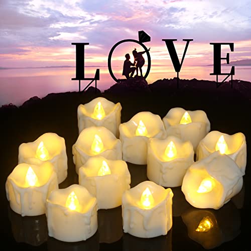 Velas LED con temporizador, lote de 12 pack pchero batería Alimentado por velas LED, 6 horas a y 18 horas de - [Blanco Cálido] Cover