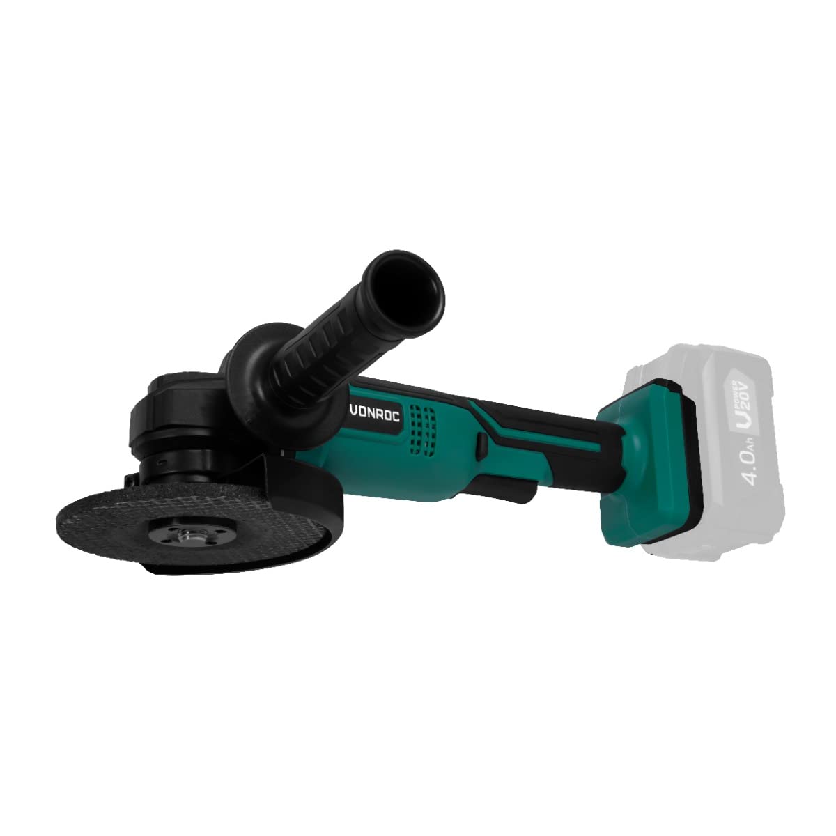 VONROC Amoladora angular inalámbrica - VPower 20V - Ø125mm - Incluye mango lateral y bolsa de herramientas - Excl. batería y cargador rápido
