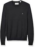 Original Penguin Men Long Sleeve Crew Neck Waffle Sweater, Dark Charcoal Heather as, X-Large US