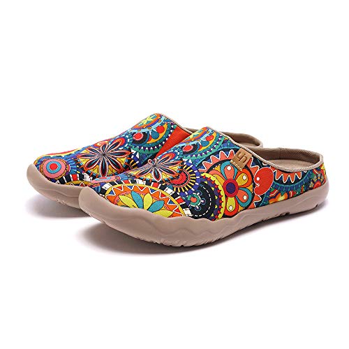 Uin Women's Travel Slipper Lightweight Home Slip Ons Walking Casual Art Painted Travel Holiday Shoes Blossom (9) #TOP5