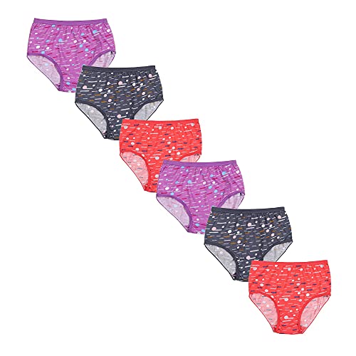 Image of Red Rose Girl's Cotton Printed Panties /Underwear (Pack of 6)