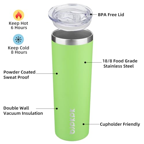 Image of BJPKPK 20 oz 2 Pack Skinny Tumbler with Lid, Stainless Steel Coffee Tumbler