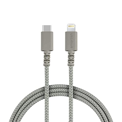 Smartish USB C to Lightning iPhone Charger Cable, Crown Joule, 6 Ft, Beige