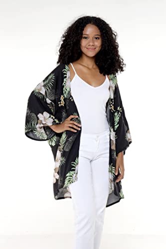 Image of Women's Hawaiian Open Front Kimono Top Signature Prints | Open Front Design; Lightweight Rayon; Signature Tropical Prints; Relaxed Fit; Resort Vacation Style
