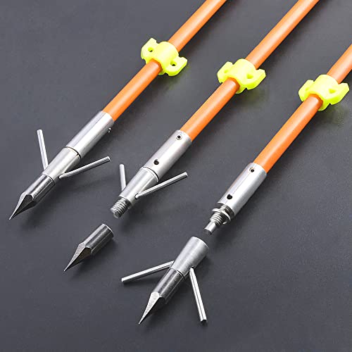 Zshjgjr Bowfishing Arrows - Solid Fiberglass Shaft Od 8Mm With Hunting Fishing Broadhead For Compound Bow And Recurve Bow Fishing Arrow Archery 6 Pcs #TOP3