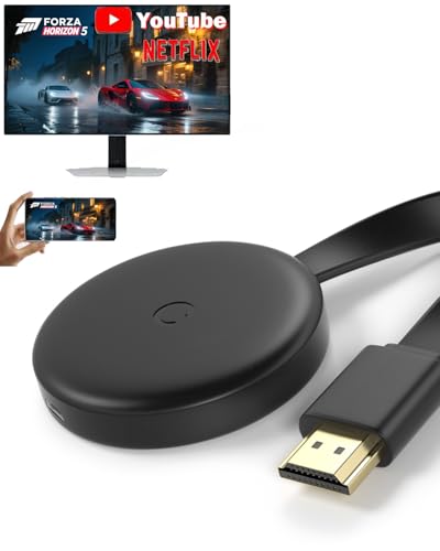 Koogold Dongle de pantalla HDMI inalámbrica: soporta AirPlay, Miracast y DLNA, transmite video/audio desde teléfono/portátil a HDTV/proyector/monitor, espejo con un solo clic