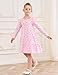 Bumeex Kids Little Girl's Dress Fall Spring Winter Long Sleeve Cute School Cotton Valentines Casual A-Line Dresses Outfits Clothing Clothes Vestido para Niña Pink Heart 6-7 Years