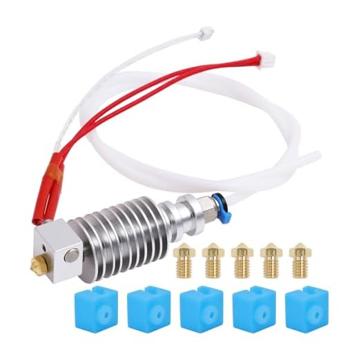 LANKEGU Hotend-Kit für Anycubic Mega S, 3D-Drucker, zusammengebautes Hotend-Kit mit 5 Silikonsocken und Düsen für Mega- und Mega S-Filament-3D-Drucker