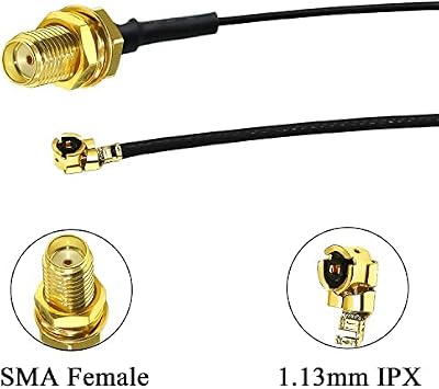 TUOLNK 5pcs 6 IPX/UFL to SMA Extension Cord Antenna WiFi Pigtail Cable for SMA Female to IPX Mini PCI RF Adapter Cable 1.13mm IPX to SMA Female RF Pigtail WiFi Antenna Extension Cable