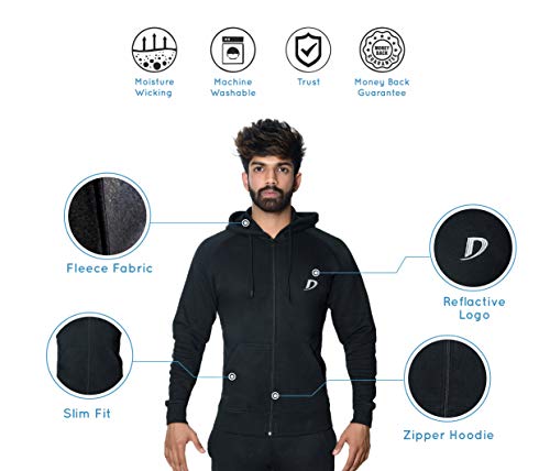 Image of DECISIVE Fitness Slim Fit Fleece Winter Hoodie Jacket Gym Workout Sweatshirt for Men Women