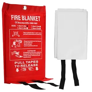 Emergency Fire Blanket?Flame Retardant Protection and Heat Insulation Designed for People Suppression Flame Fireproof Blanket Welding Blanket for School, Fireplace, Grill, Car, Office, Warehouse (1)