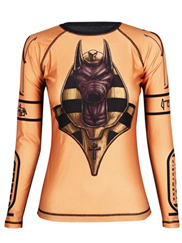 Raven Fightwear Women's Anubis Rash Guard BJJ MMA Gold Small